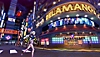 《Soul Hackers 2》螢幕截圖，展示一名角色行走於城市中