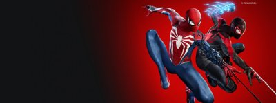 Spider-Man 2 – тло, на якому зображено Людину-Павука, що розгойдується в повітрі.