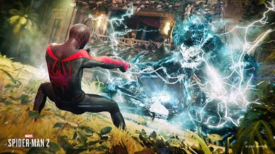 Marvel's Spider-Man 2 for PC screenshot showing a character using an electric ability