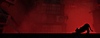 Stray - Capture d'écran montrant la silhouette du prochatgoniste sur un fond rouge