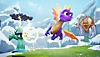Spyro: Reignited Trilogy screenshot showing Spyro flying