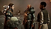 لقطة شاشة من STAR WARS Jedi: Fallen Order تعرض Cal Kestis يتحدث مع شخصيات أخرى