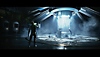 《星際大戰絕地：倖存者》螢幕截圖，顯示凱爾注視懸浮在圓管中的生命體