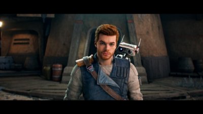 Star Wars Jedi: Survivor - captura de tela mostrando Cal Kestis e BD-1