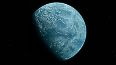 The Star Wars Outlaws planet Kijimi as seen from space