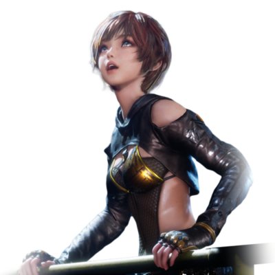 Character render of Lily looking upwards in awe.
