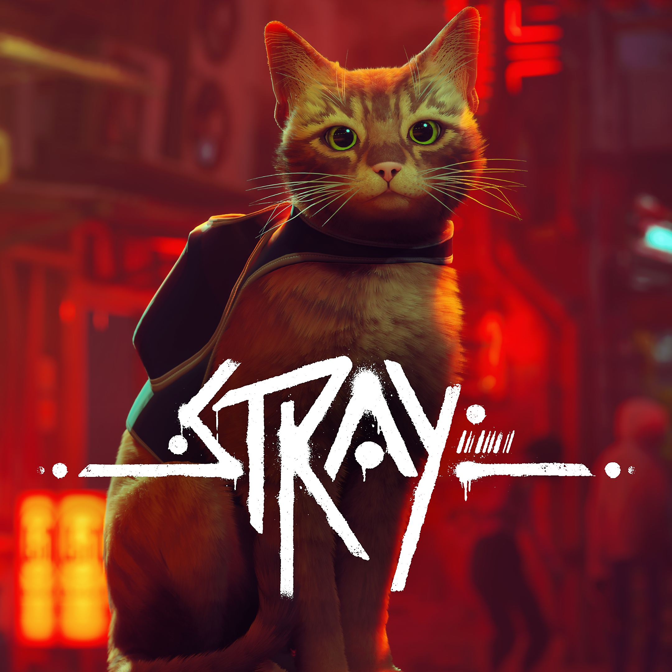 Arte de Stray mostrando un gato anaranjado