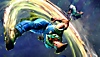 Street Fighter 6 – zrzut ekranu przedstawiający postać Guile wykonującą flash kick na postaci Ryu