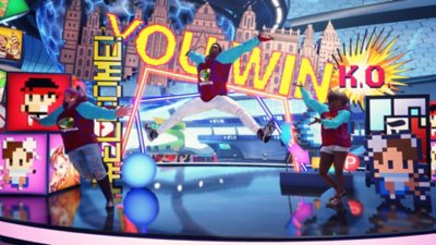 Street Fighter 6 screenshot showing an avatar cheering in the Battle Hub