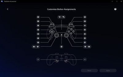 Screen showing controller button assignments.