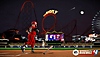 Capture d'écran de Super Mega Baseball 4 montrant Hammer Longballo qui s'élance vers un but