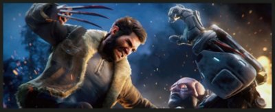 Banner von Marvel's Wolverine, das Wolverine zeigt, wie er einen Wächter-Gegner angreift.