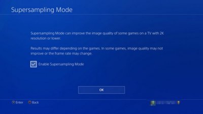 Supersampling mode on PS4 Pro