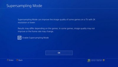 PS4 Pro 上的超级采样模式