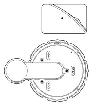 Access控制器的仰视图，其中插图部分显示了再启动键。