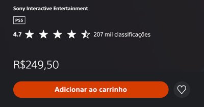 Visão do navegador do computador de uma página de detalhes do jogo da PS Store, incluindo o botão Adicionar ao carrinho.