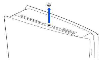 Image showing the screw hole located at the centre of the rear of the console.