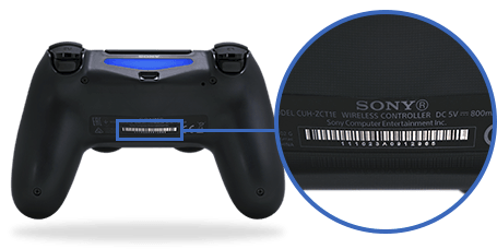 Find DUALSHOCK 4 wireless controller model and serial numbers