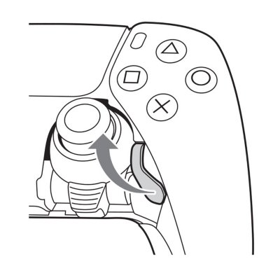 Levier de déverrouillage du module du joystick relevé.