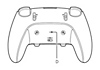Location of the reset button on the the back of the controller. 
