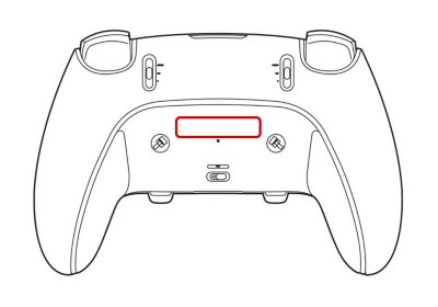 Position der Seriennummer auf der Rückseite des Controllers.