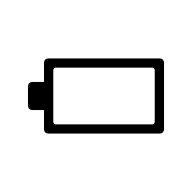 Icona della batteria che mostra una batteria scarica