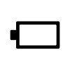 Batteri-ikon, der viser et tomt batteri