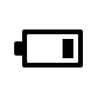 Battery icon showing a low battery