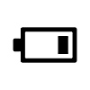 Battery icon showing a low battery
