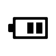 Battery icon showing a battery with medium charge