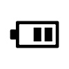 Battery icon showing a battery with medium charge