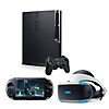 Console PlayStation 3 et manette de jeu, PS Vita et casque PS VR