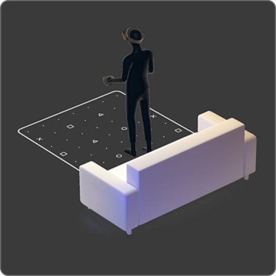 Persona en una superficie plana con el área de juego personalizada.