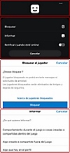  Interfaz de usuario de PS App que muestra cómo bloquear a un jugador.