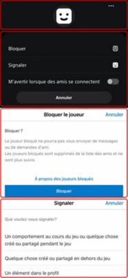 Interface utilisateur de l'application PS App indiquant comment bloquer un joueur.