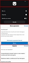  Interfaccia utente di PS App che mostra come bloccare un giocatore.