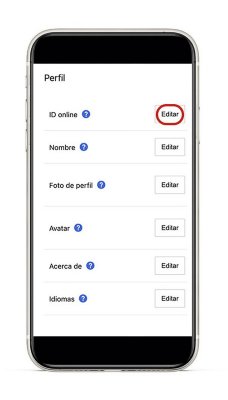 Ubicación del botón editar perfil en ps app