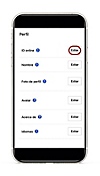 Ubicación del botón Editar perfil en PS App