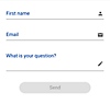 Screenshot of a PlayStation Expert contact form with the fields: first name, email, what's your question? 