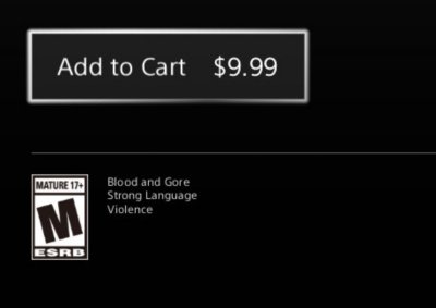 Strona szczegółów gry w PlayStation Store na PS4 z wybranym przyciskiem Dodaj do koszyka.