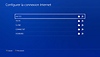 Écran de configuration de la connexion Internet sur console PS4