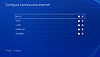Console PS4: schermata di configurazione della connessione Internet