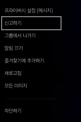 보고서 옵션이 강조 표시된 PS4 메시지 교환 화면입니다.