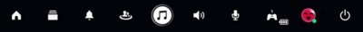 Control Center der PS5 mit hervorgehobenem Musik-Symbol