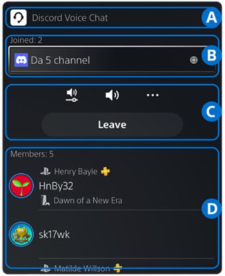 PS5 console screen showing Discord Voice chat card