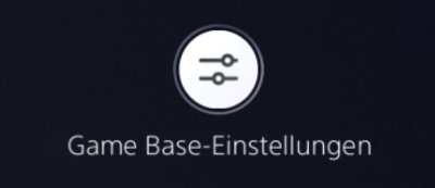 PS5-Taste für Game Base-Einstellungen.