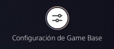 Botón Configuración de Game Base de PS5.