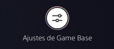 Botón de Ajustes de Game Base en PS5.