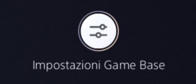 Tasto Impostazioni Game Base di PS5.