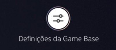 Botão de definições da Game Base da PS5.